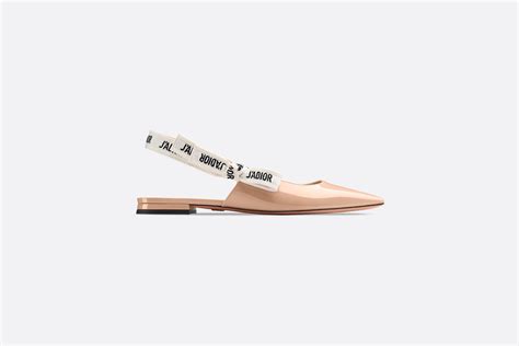 dior j'adior ballerina nude|Dior J'Adior Slingback Ballerina Flats Patent Leather Nude Size 38.5.